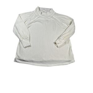 We The Free Sz M She's A Keeper Longline Tunic Mock Neck Sweater Cream Waffle